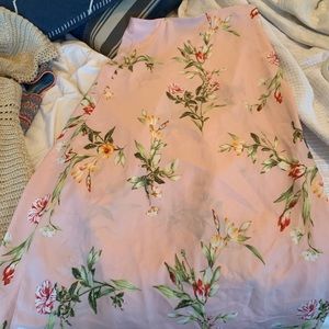 Pink floral MIDI skirt